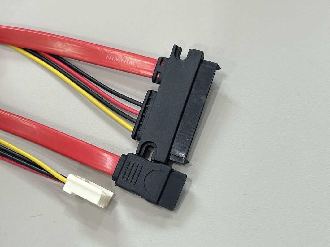 Serial ATA data power connector cable, 7+15 pin SATA wire harness with micro 4 pin power connector for HDD SSD server storage transmission customization applications