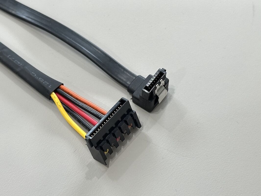 SATA 7+15 pin data power connector cable, flat ribbon wire harness to 22-pin PCB board connector for electronic HDD SSD server storage signal transmission customization