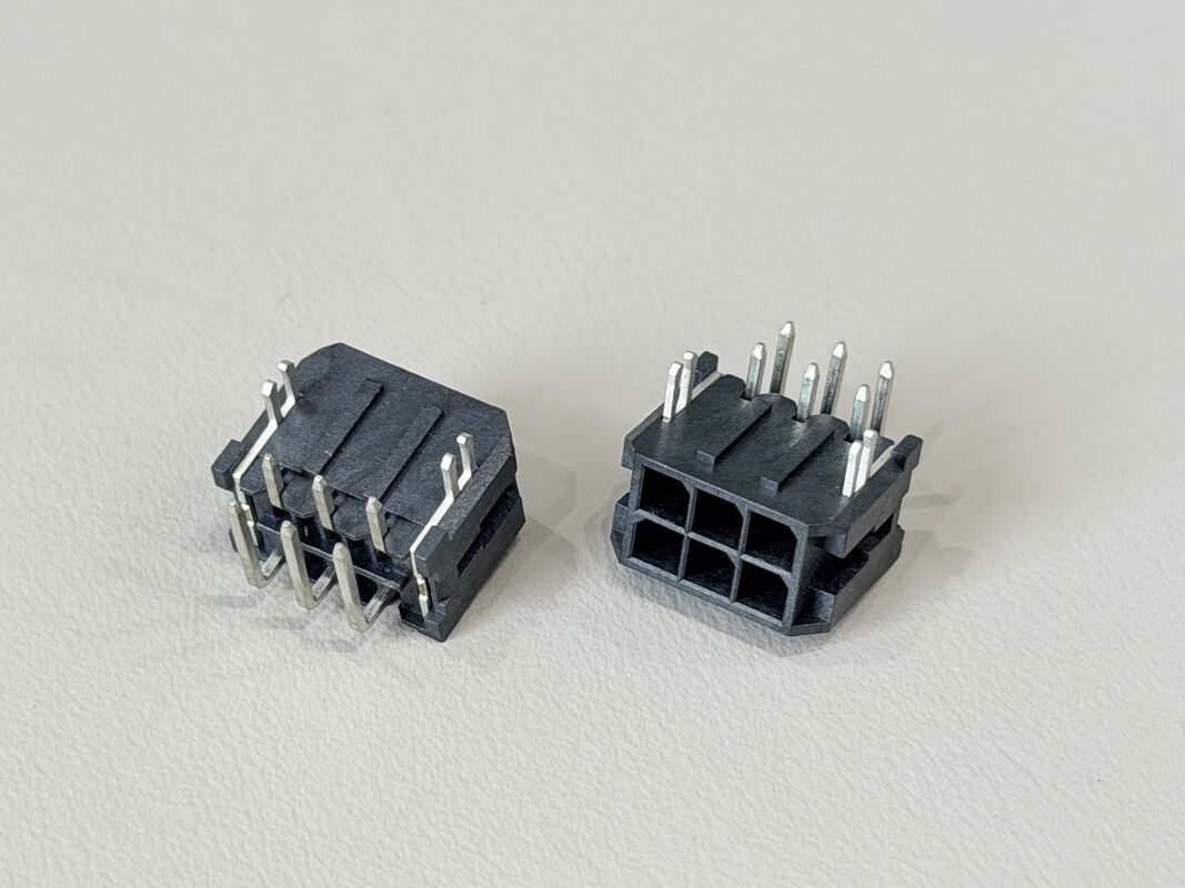 Micro Fit 3.0 2x3 Pin Header Connector, 3.00mm Pitch Side Entry PCB Power Signal Interface for Automotive Electronics, Industrial Control, Server Supply Units, Custom Wiring