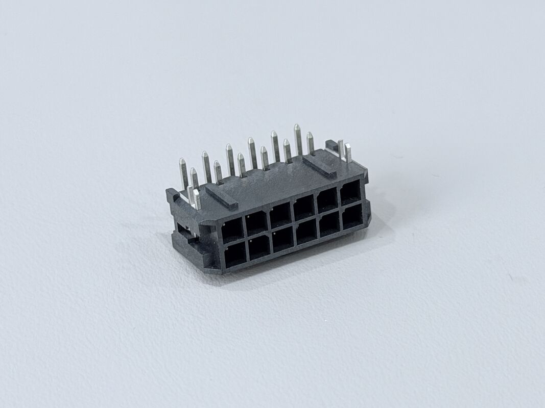 Micro Fit 3.0 2x6 Pin Header Connector, 3.00mm Pitch Side Entry PCB Power Signal Interface for Automotive Control, Industrial Automation, Server Hardware