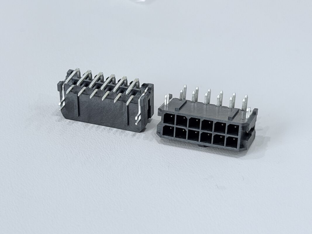 Micro Fit 3.0 2x6 Pin Header Connector, 3.00mm Pitch Side Entry PCB Power Signal Interface for Automotive Control, Industrial Automation, Server Hardware