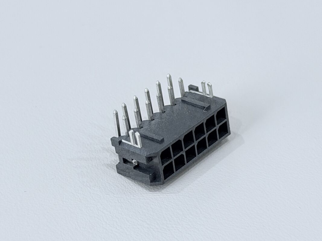 Micro Fit 3.0 2x6 Pin Header Connector, 3.00mm Pitch Side Entry PCB Power Signal Interface for Automotive Control, Industrial Automation, Server Hardware