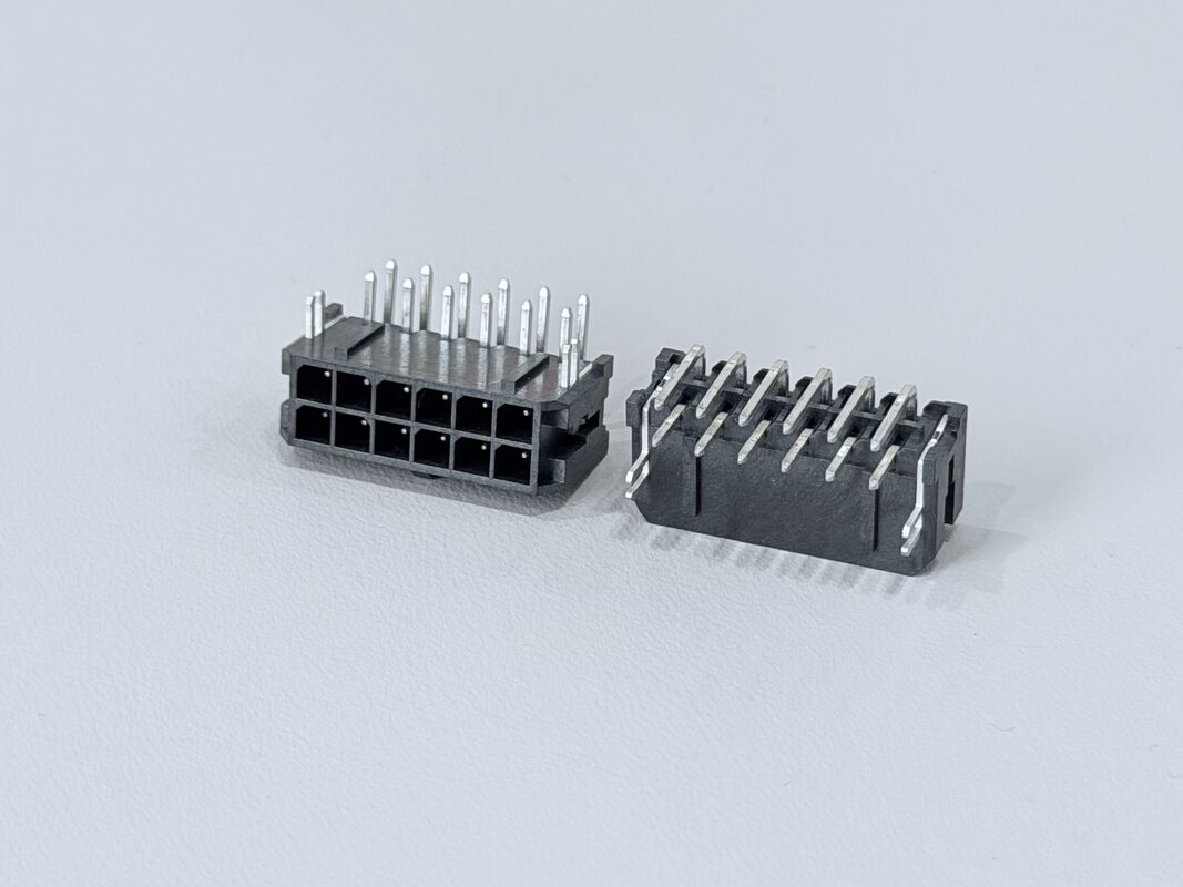 Micro Fit 3.0 2x6 Pin Header Connector, 3.00mm Pitch Side Entry PCB Power Signal Interface for Automotive Control, Industrial Automation, Server Hardware