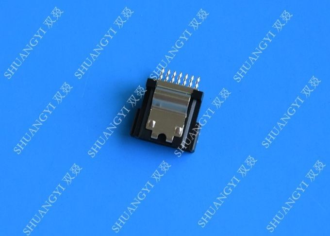 Female SMT SATA Data Connector , Crimp Type Serial ATA 7 Pin Connector