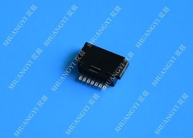 Compact Crimp External ESATA Port Connector Black With Latch 1.27mm Pitch